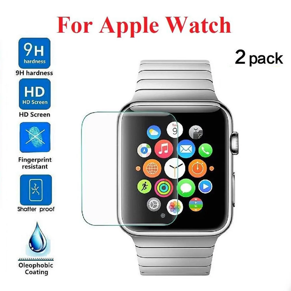 

2-PACK Tempered Glass Screen Protector For Apple Watch Series 1/2/3 42mm 6J19 Drop Shipping