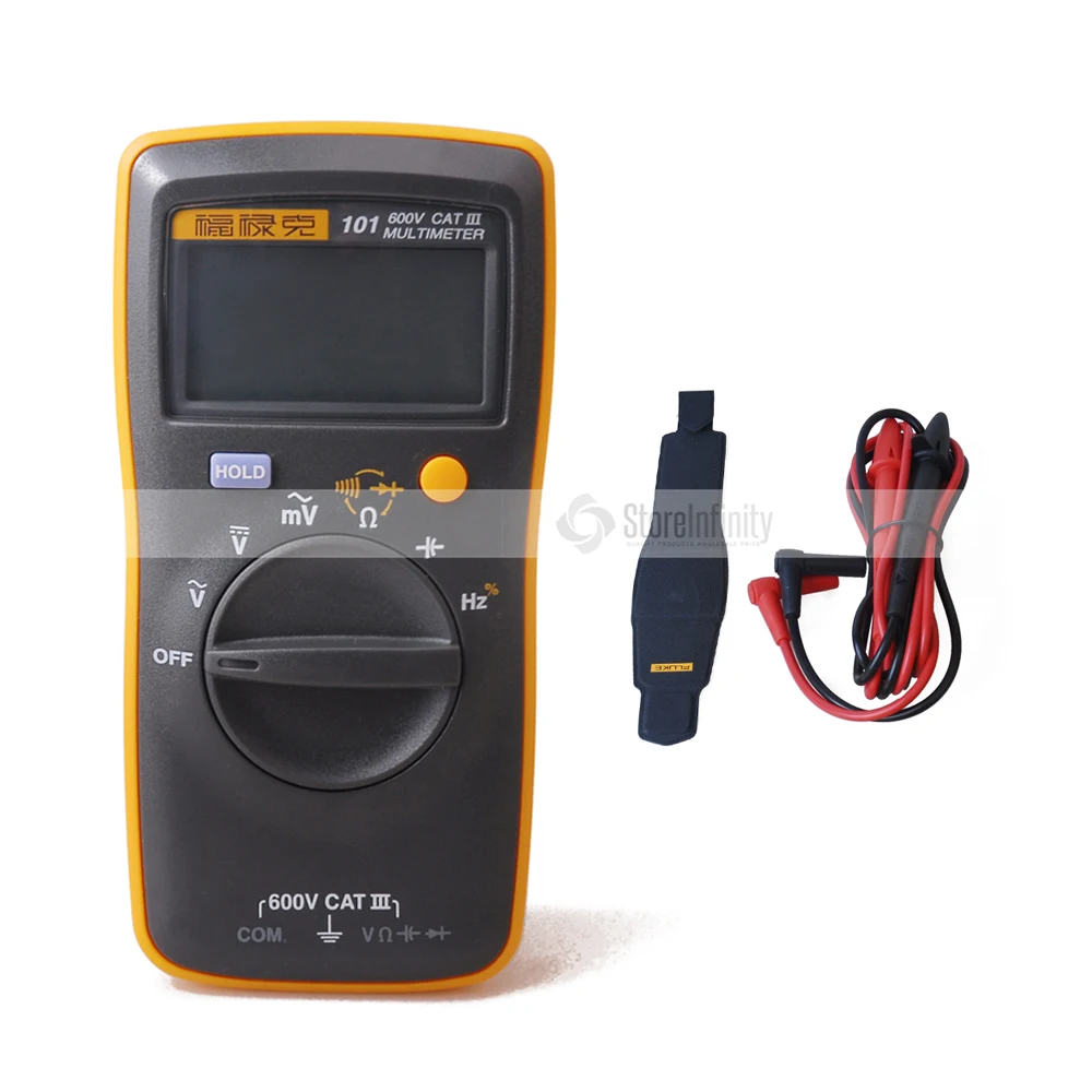 Fluke 101/101kit/106/107 Ручной цифровой автоматический Диапазон Цифровой мультиметр переменного тока/постоянного тока легко переносятся Мини цифровой мультиметр метр