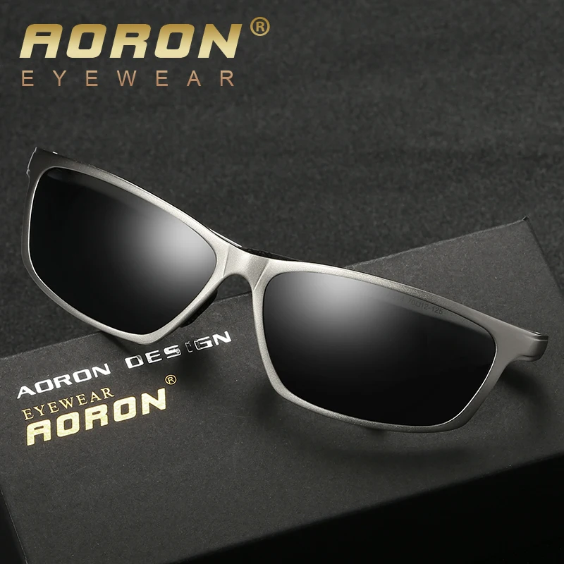 Солнцезащитные очки AORON Мужские поляризационные UV400 зеркальные алюминиево