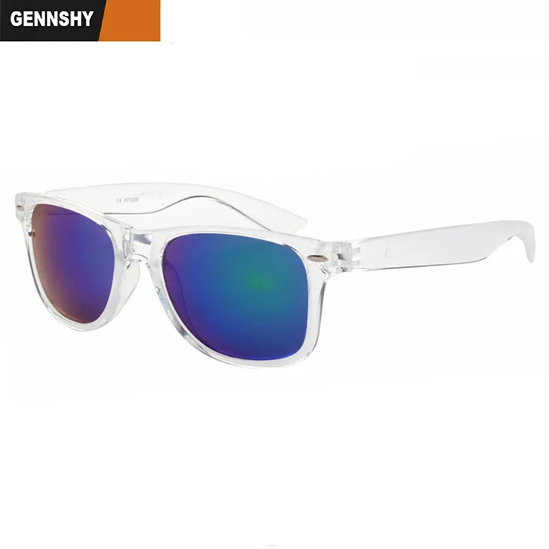 Модные квадратные солнечные очки для мужчин, винтажные брендовые дизайнерские солнцезащитные очки, пластиковая прозрачная белая оправа, зеленые зеркальные линзы