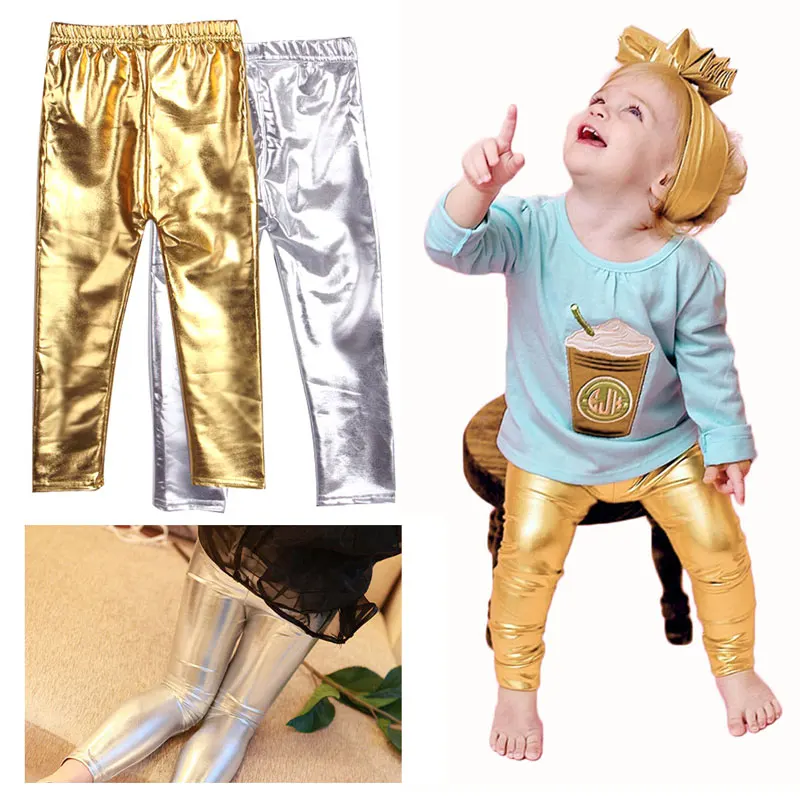 Toddler PU Leather Leggings Winter Pants For Girls Mid Waist Children's Pants Girl Leggings Children Elastic Waist (2)