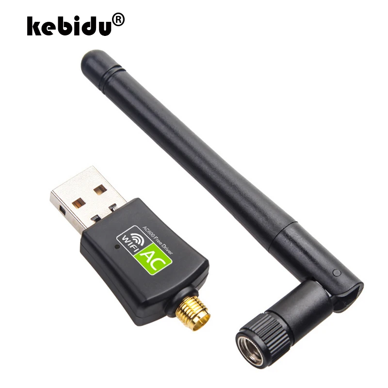 

kebidu 600Mbps Free Driver Network Cards Wifi Adapter USB Dual Band 5Ghz/2.4Ghz LAN Antenna Dongle Wifi for Win 7 8 10 RTL8811AU