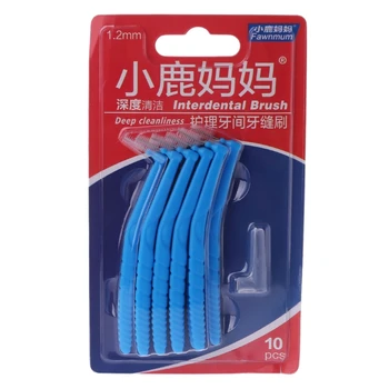

FAWN MUM Micro Size 0.7-1.2mm Interdental Brush L-shaped Oral Dental Care Floss 5 Color 10PCS