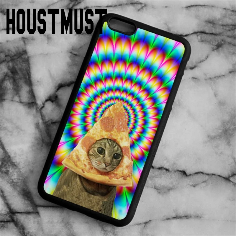 HOUSTMUST Pizza Cat Original Case cover For iPhone 5 5S SE 6 6S 7 8 Plus X Samsung galaxy S5 S6 S7 edge S8 Note shell |