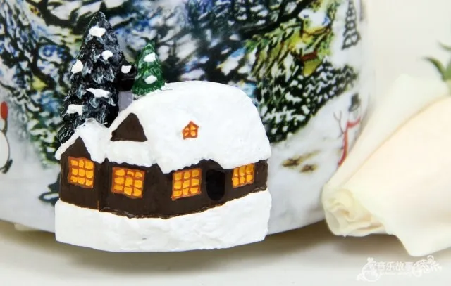 Рождественский снежный шар Снежный дом хрустальный шар вращающийся светильник Голосовое управление музыкальная шкатулка замок в небе подарок на день рождения для подруги