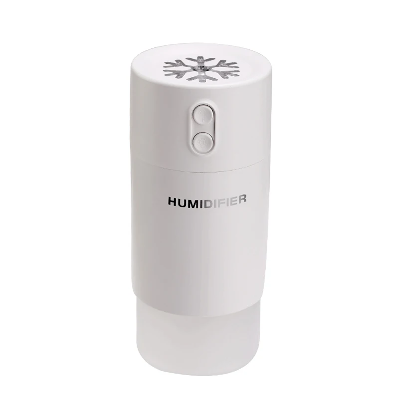 3 в 1 Снежинка увлажнитель воздуха освежитель воздуха мини Воздухоочиститель с ароматерапией эфирные масла диффузор светодиодный свет USB вентилятор Fogger - Цвет: White