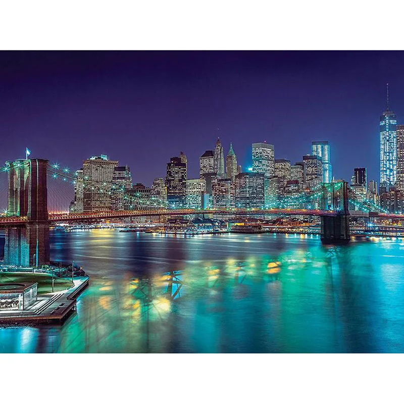 

5D DIY Full Square Diamond embroidery New York skyline round Diamond Painting Cross Stitch Rhinestone Mosaic decor gift v1793