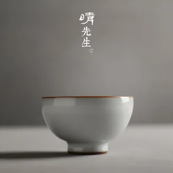 

hand-made pottery kiln white teacup master cup Jingdezhen ceramic bubble teacup small teacup kung fu teacup