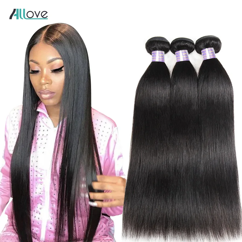 Allove Straight Hair Bundles Brazilian Hair Weave Bundles 100% Human Hair Bundles Natural Color Non Remy Hair Weave 1/3/4 Pieces Allove Straight Hair Bundles Brazilian Hair Weave Bundles 100% Human Hair Bundles Natural Color Non Remy Hair Weave 1/3/4 Pieces