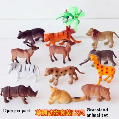 12pcs petit animaux de ferme en plastique modèle figures enfants enfants