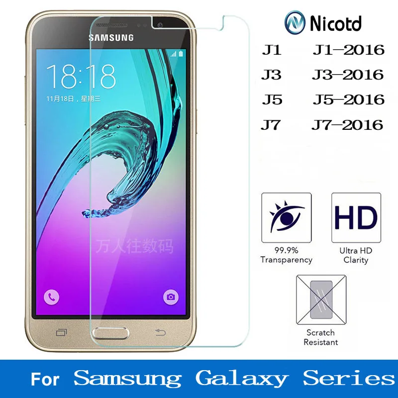 Закаленное стекло для Samsung Galaxy J3 J5 J7 2016 2017 9H 2.5D Защита экрана pro J710F J510F J500 J320F|glass for