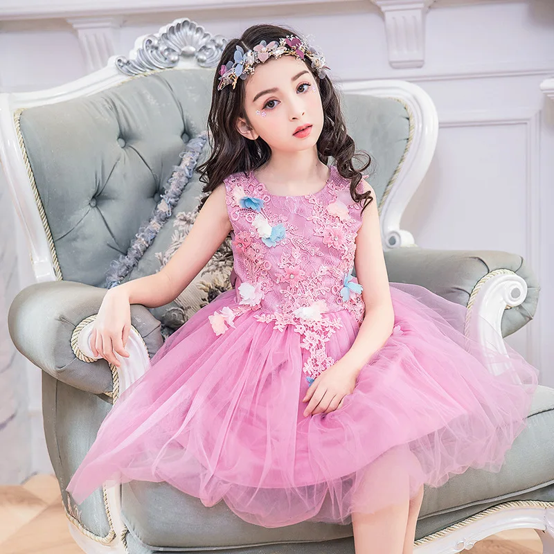 

Princess Flower Girl Dress Summer Tutu Wedding Birthday Party Dresses for Girls Children's Costume Teenager Prom Designs CC778