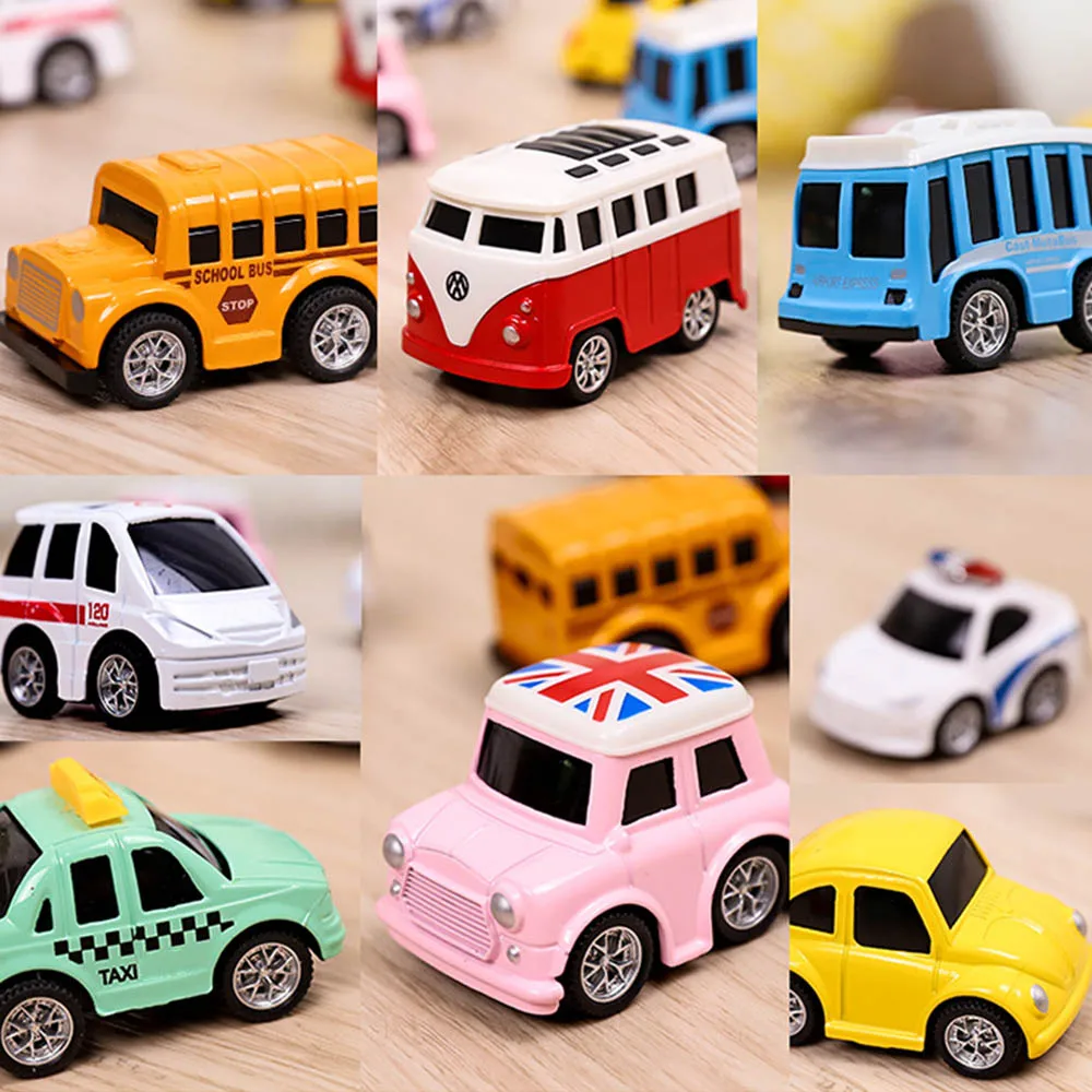 8 шт./компл. детская игрушка из сплава для автомобиля с вытягиванием игрушки