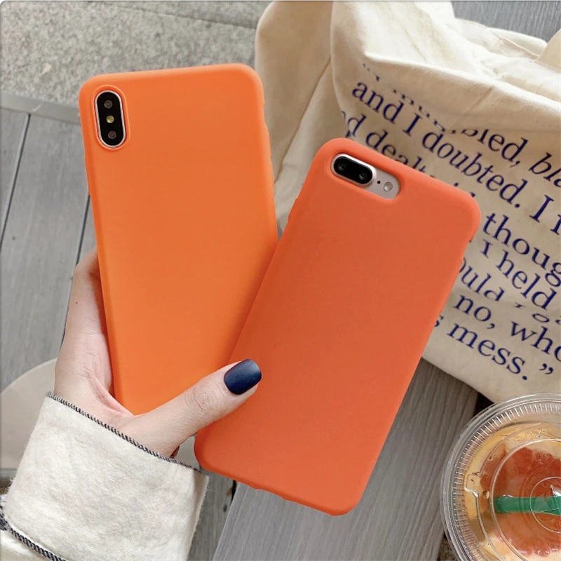 Матовая оранжевая однотонная цветная крышка для huawei Enjoy 6s 7 7s 8 Plus 9 Honor 6x 7x 8x Max 10 Lite