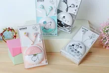 2016 Hippo cartoon In-Ear earphone kids gift storage case stereo for Iphone samsung MI LG earbuds mobile phone microphone ID73