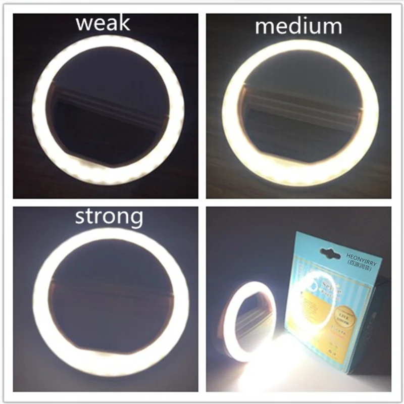Универсальный Selfie светодиодный кольцевой фонарик портативный мобильный телефон 36 светодиодный S лампа для селфи светящееся кольцо зажим для iPhone 8 7 6 Plus samsung