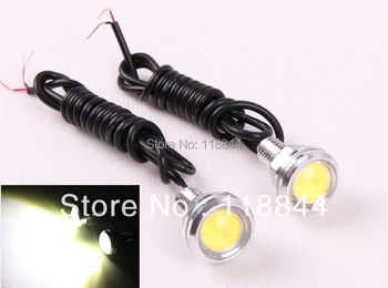 

1Pair 3W High Power LED Larger Lens Ultra-thin car led Eagle Eye Tail light Backup Rear Lamp DRL Light White Color Free Shipping