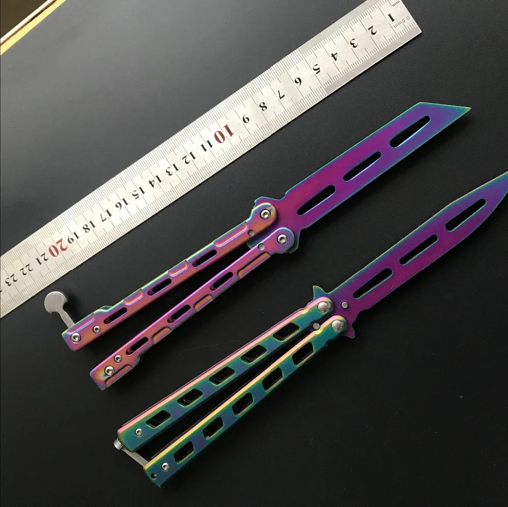 Colorful Stainless Steel Practice butterfly trainer tool Knife balisong
