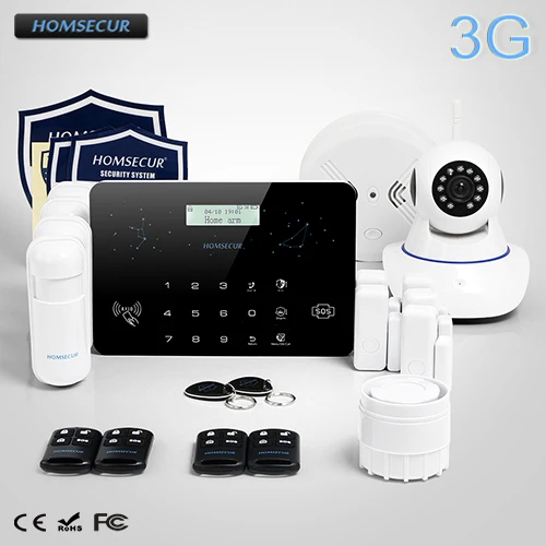 

HOMSECUR Wireless LCD 3G/WCDMA RFID Burglar Alarm System+Wireless IP Camera LC03-3G