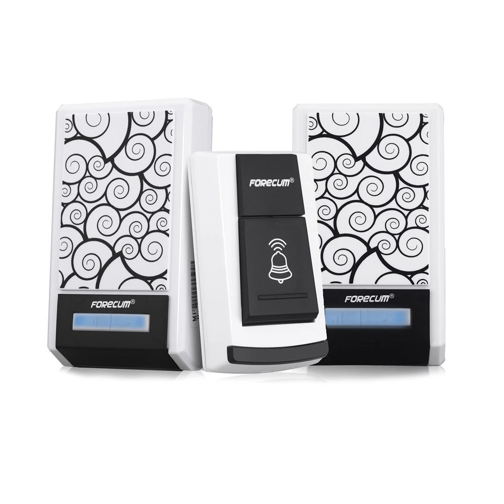 

JFBL Forecum 5F waterproof wireless doorbell 36 songs bell 100 meters range Two receiver DC with doorbell