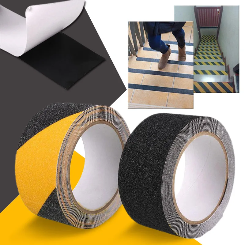 

Self Adhesive Warning Tape Safety Mark Tape Stickers For Factory Warehouse Home Bathroom Stairs Anti-Slip Workplace Safety Tapes