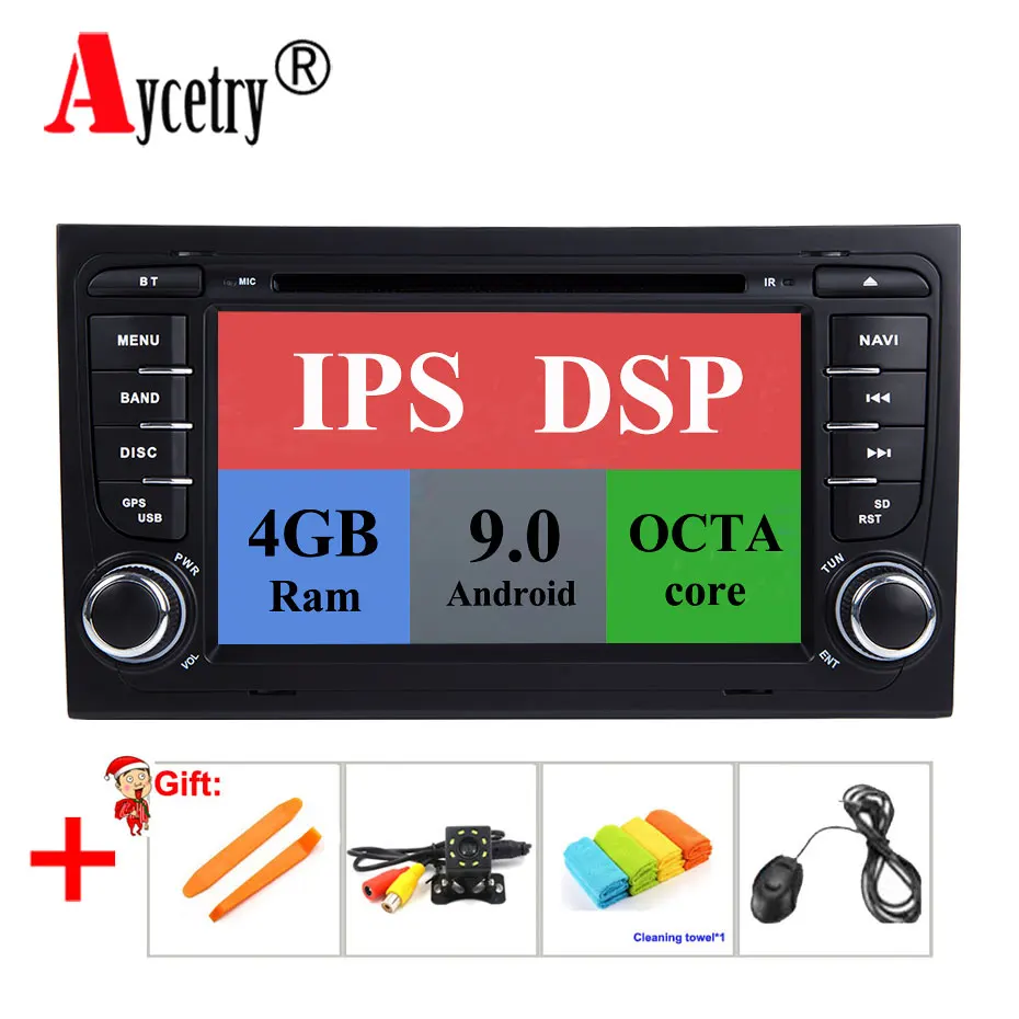 

DSP IPS 4G+64G 8 core 2 din Android 9.0 Car multimedia DVD player GPS autoradio For Audi A4 S4 RS4 8E 8F B9 B7 B6 car radio obd2