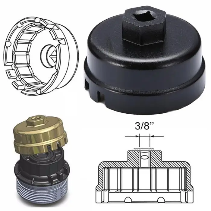 1 шт. 64 мм 14 флейта колпачок для автомобильного масляного фильтра гаечный ключ для удаления инструмент для Toyota Sequoia Lexus PAK55