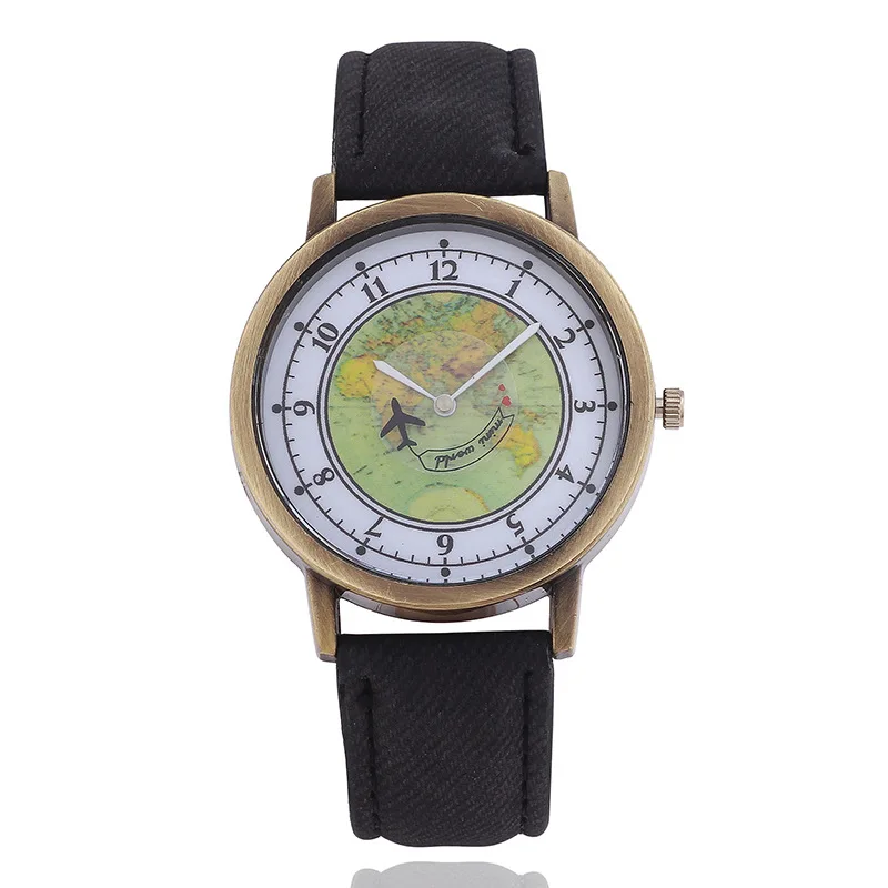 

Fashion Women Quartz Watches Move Airplane Creative Dial Leather Casual Dress Wristwatches Ladies Clock Relojes Calendar 2017