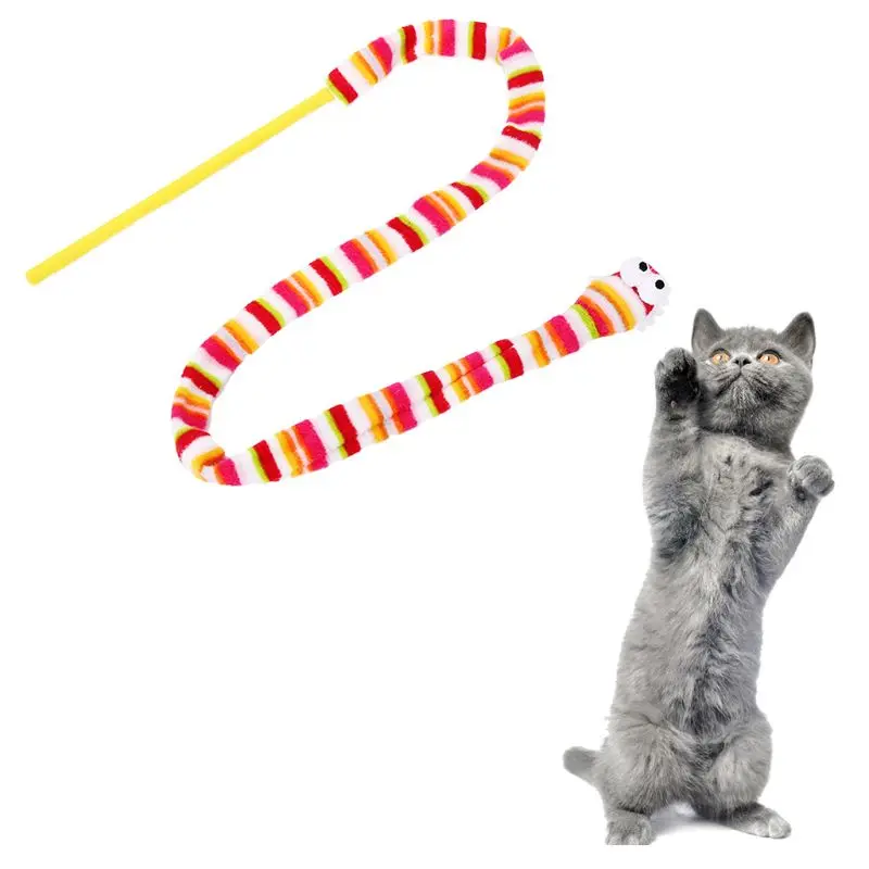 Радужная змея играющая кошка полюс забавные игрушки для животных кошек Интерактивная палка поставки