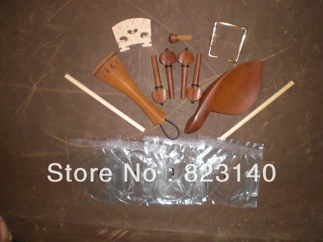 

1 Set High Grade JUJUBE B TYPE Violin fitting with Tail gut, Sound post, Gold chin rest screw, Violin bridge and Violin string