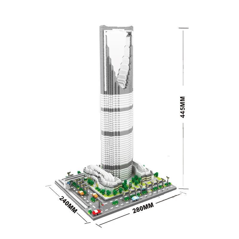 

YZ 070 World Famous Architecture Kingdom Tower 3D Model DIY 4692pcs Mini Building Diamond Nano Blocks Toy for Children