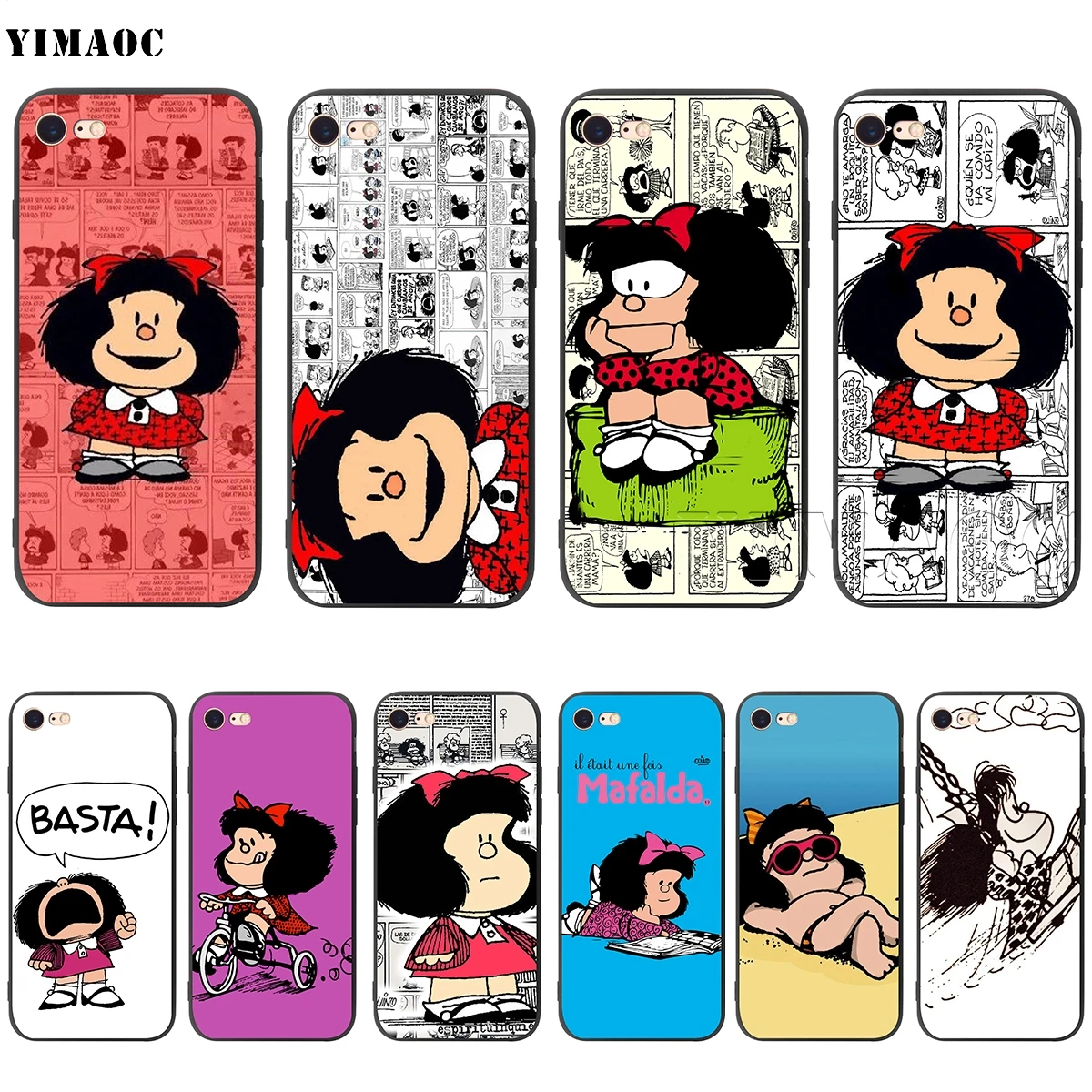 Мягкий силиконовый чехол YIMAOC Mafalda для iPhone 11 Pro XS Max XR X 8 7 6 6S Plus 5 5S SE