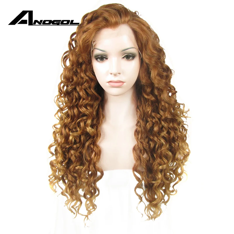 Anogol parte livre longo kinky curly loira