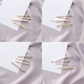 

4Pcs New Arrival Pearl Metal princess Hair Clip Bobby Pin Barrette Hairpin Hair Accessories Beauty Styling Tools Wholesale J11