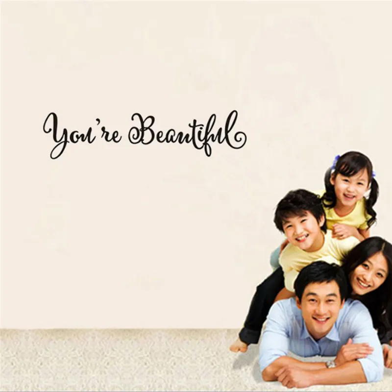 Настенные Стикеры для домашнего декора наклейки на стену с буквами You're Beautiful |