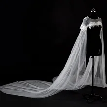 Длинный Тюль Свадебная накидка элегантная Свадебная куртка с длинный широкий шарф аксессуары для косплея ZJ011