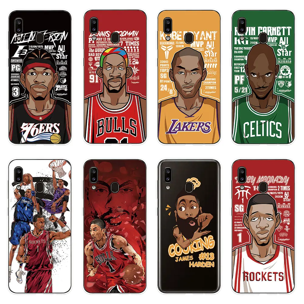 

Phone Case For Samsung Galaxy A10 A20 A20e A30 A40 A50 A60 A70 A80 A90 Cover Basketball Star for Samsung M10 M20 M30 Case