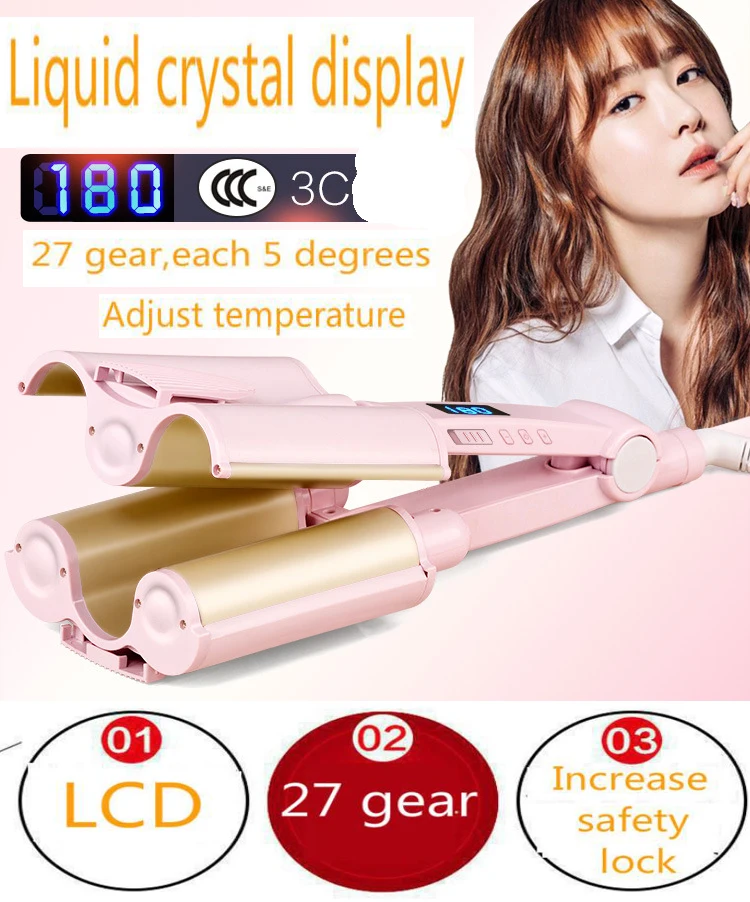 Professional Deep Wave Big Wave Hair curling irons Triple Barrel Wave