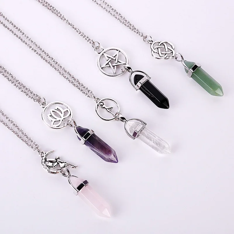 

Fashion Star Lotus Pendant Flower Fairy Quartz Necklaces Pendant Necklace Chain Crystal Necklace Women Jewelry Accessories