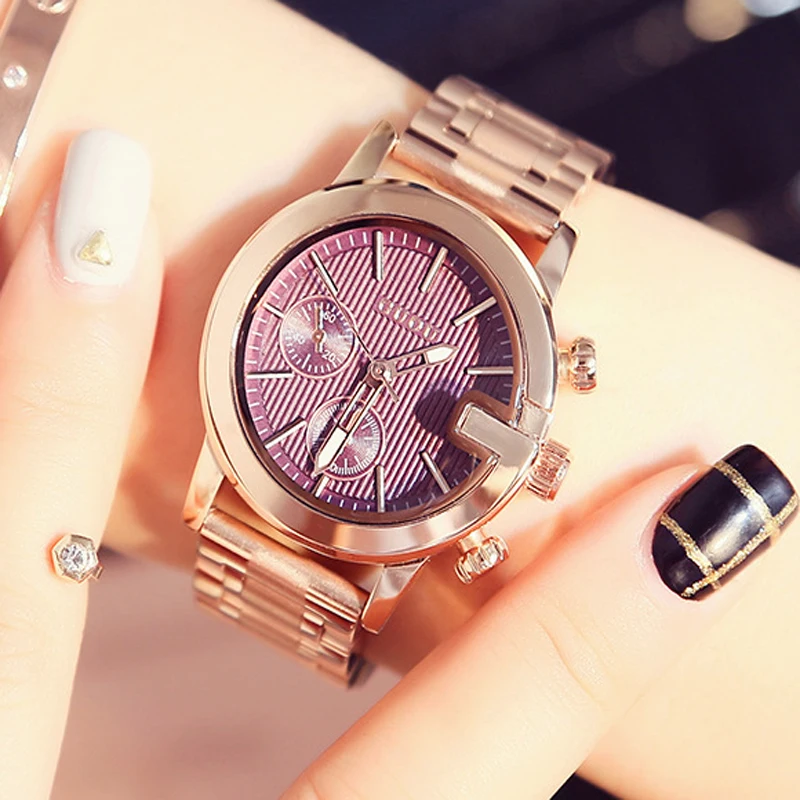 

Women's Watches GUOU Bracelet Top Brand Ladies Watch Fashion Rose Gold Stainless Steel Clock Women relogio feminino saat
