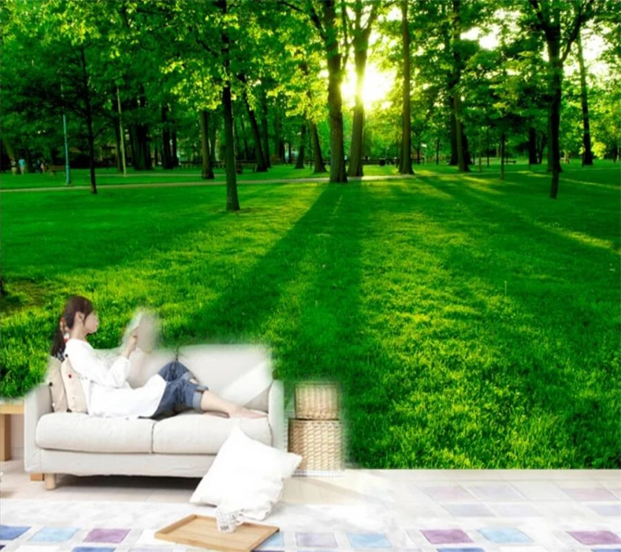 

beibehang Custom wallpaper 3d murals beautiful green woods TV background wall paper papier peint mural 3d wall papers home decor