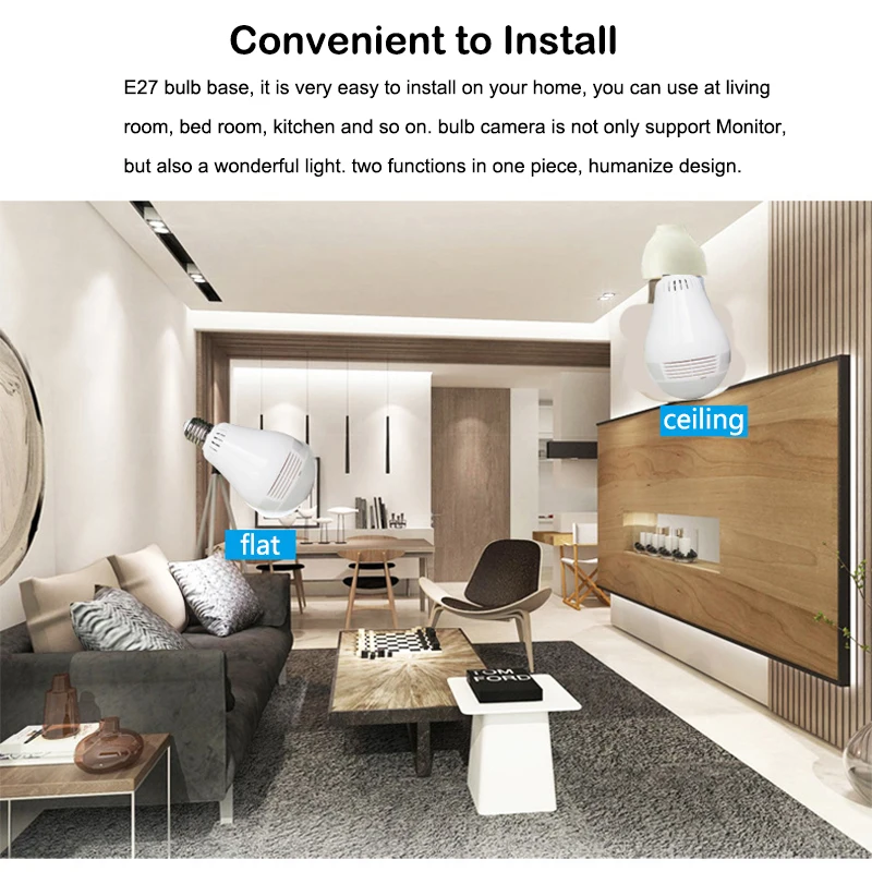 Howell 960P HD 360 Degree WIFI Camera Wireless IP Camera E27 3w Wi-Fi Bulb Lamp Fisheye Panoramic Surveillance Security Camera Howell 960P HD 360 Degree WIFI Camera Wireless IP Camera E27 3w Wi-Fi Bulb Lamp Fisheye Panoramic Surveillance Security Camera