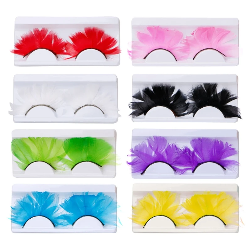 1 Pair Fancy False Feather Eyelashes Makeup Cosmetic Eye Lashes Party Club Decoration Costumes Cosplay | Красота и здоровье