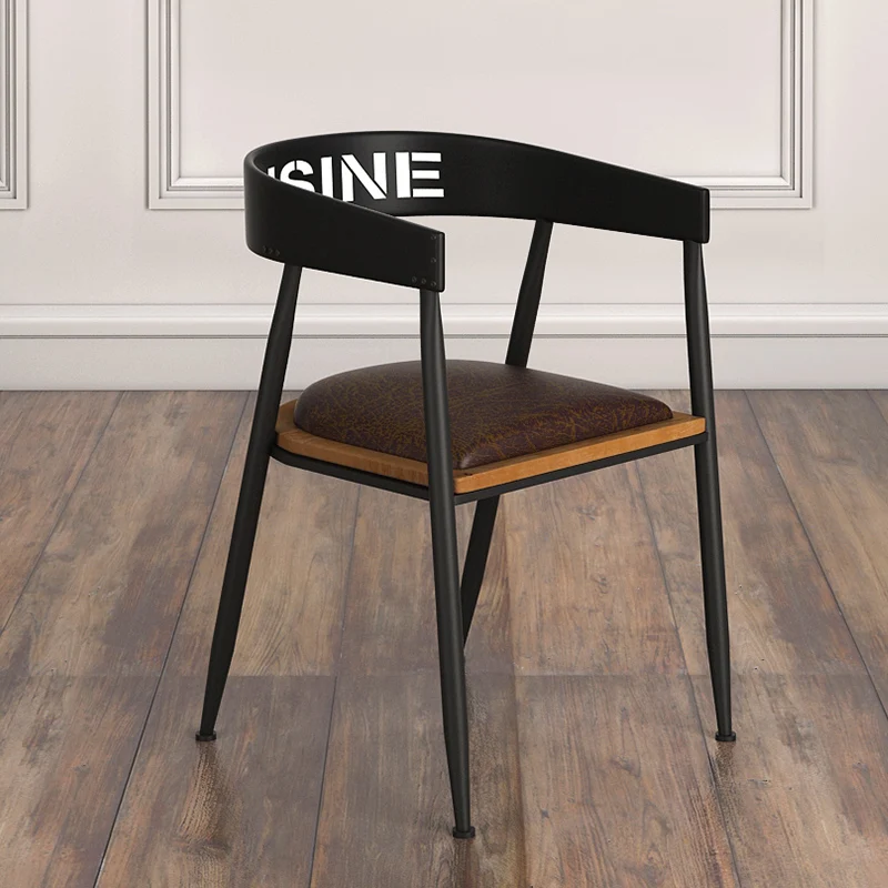 

American Dining Chair Retro Creative Industrial Wind Loft Back Diffuse Coffee Chair Theme Restaurant Tea Shop Leisure Ring Chair