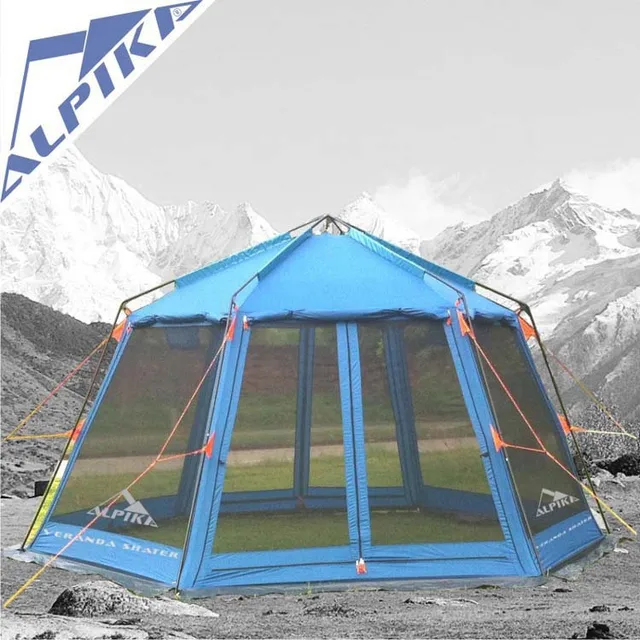 Best price at $160 Cheap 2015 High quality untralarge 8 person 2.4m height strong automatic camping tent sun shelter party tent