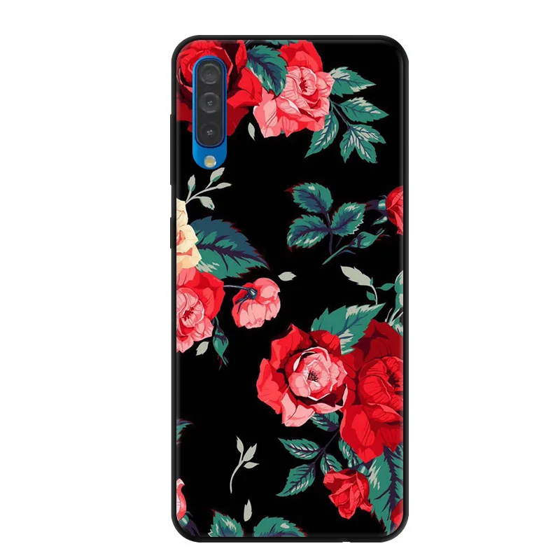 6.4'' Coque For Samsung A50 Case Print Black Soft silicone Back Case for Samsung Galaxy A50 Phone Cover A505 A505F SM-A505F A 50