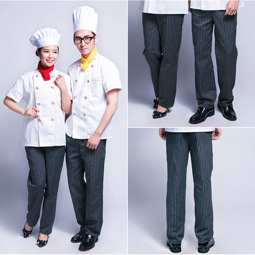 Мужской женский эластичный пояс Cozinha отель рабочие брюки повседневные длинные брюки удобные шеф-повара одежда для кухни M-3XL