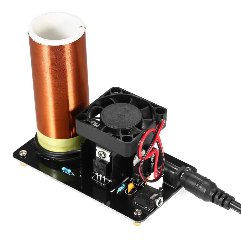

Music Tesla Coil Plasma Loudspeaker with Power Adapter Wireless Transmission Experiment Model can sing and light