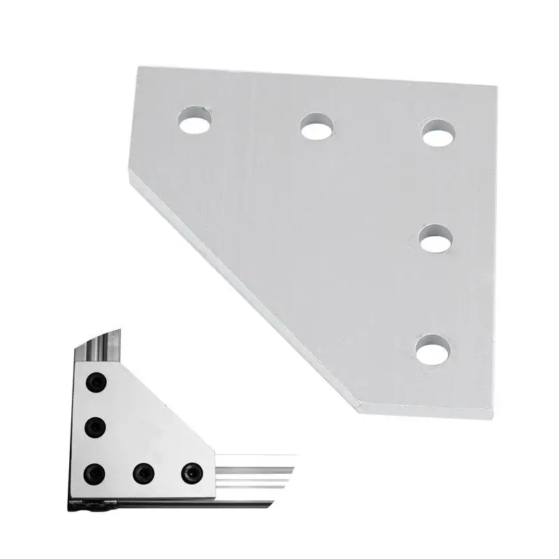 

BEESCLOVER 5-Hole 90 Degree L Shape Outside Joining Plate Corner Angle Bracket Connection Joint Strip for 3D Printer