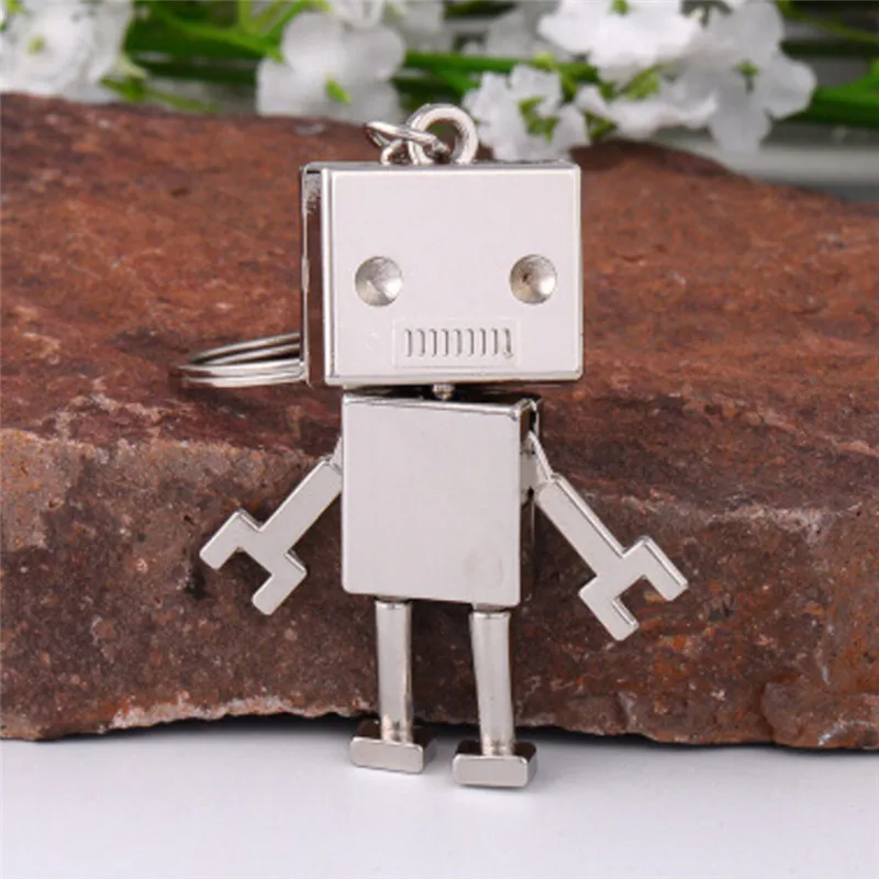 1 pcs 3d Robot Keychain Movable Key Ring Key Holder Bag Car Pendant